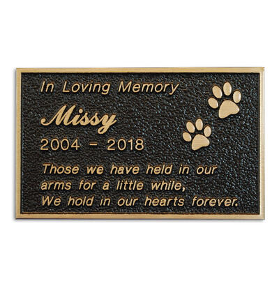 Cast Bronze Pet Memorial Plaques