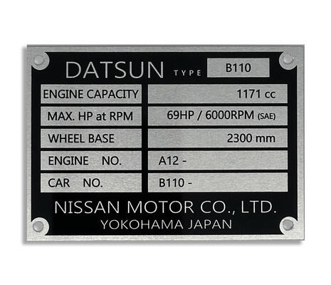Durasub Vehicle Compliance plate
