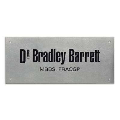 Doctors Plaques Sandblast Stainless Steel